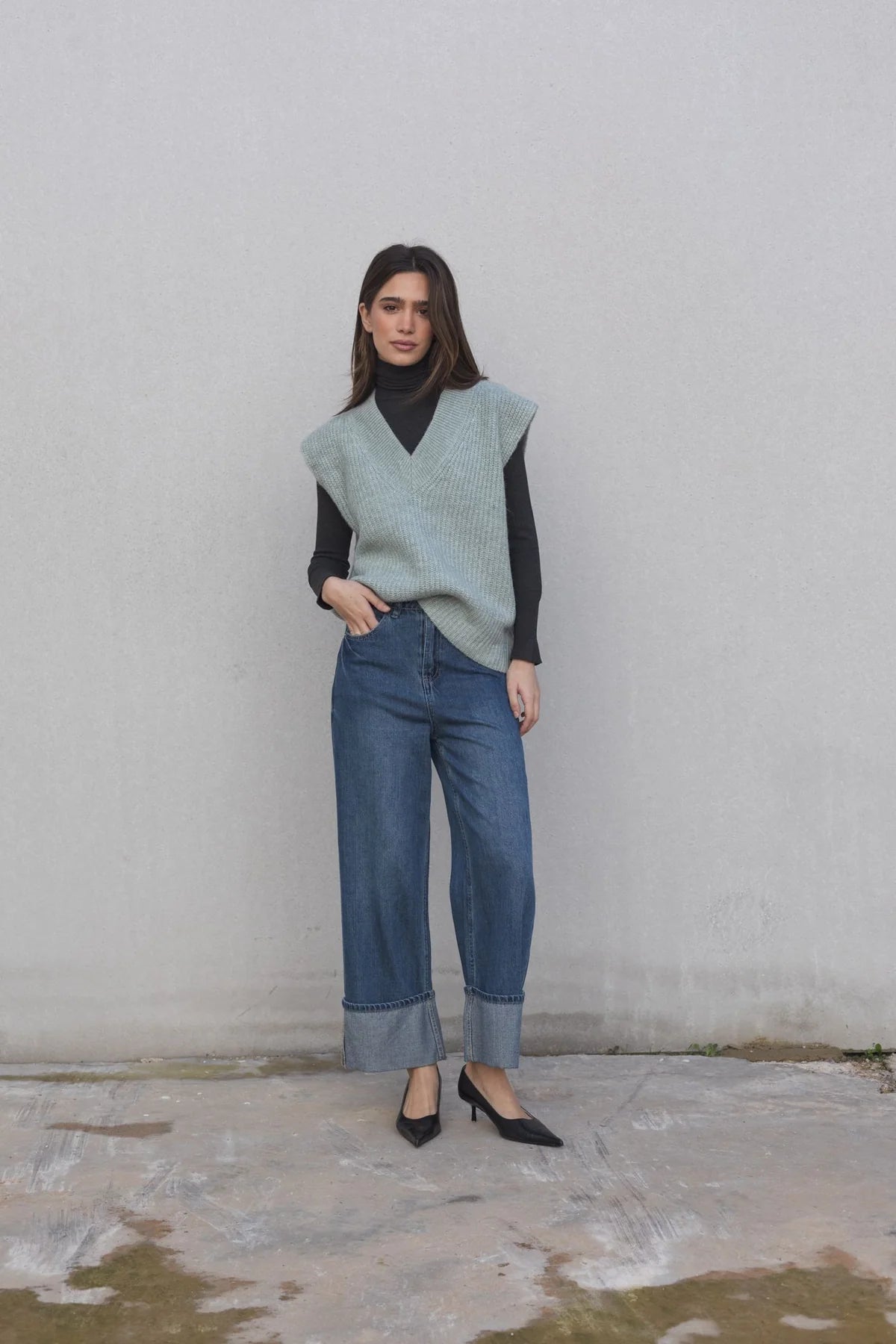 COLETE DE MALHA OVERSIZE