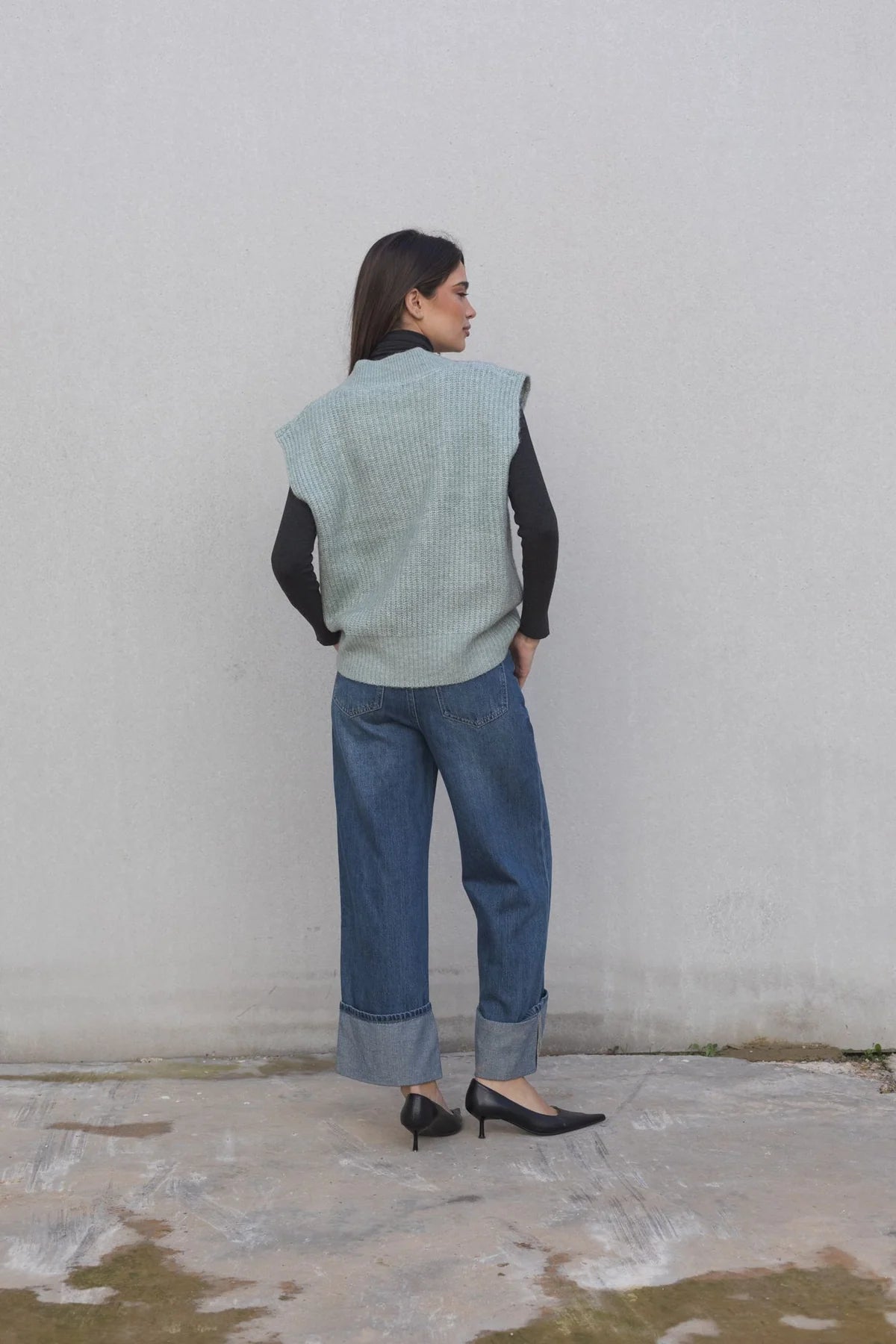 COLETE DE MALHA OVERSIZE