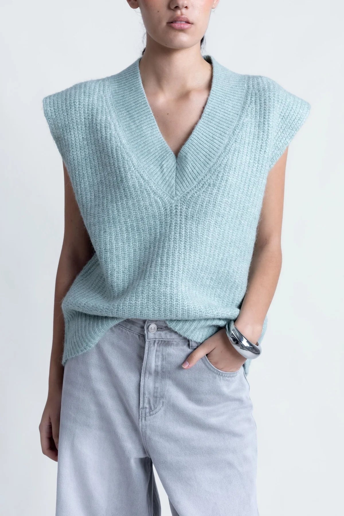 COLETE DE MALHA OVERSIZE