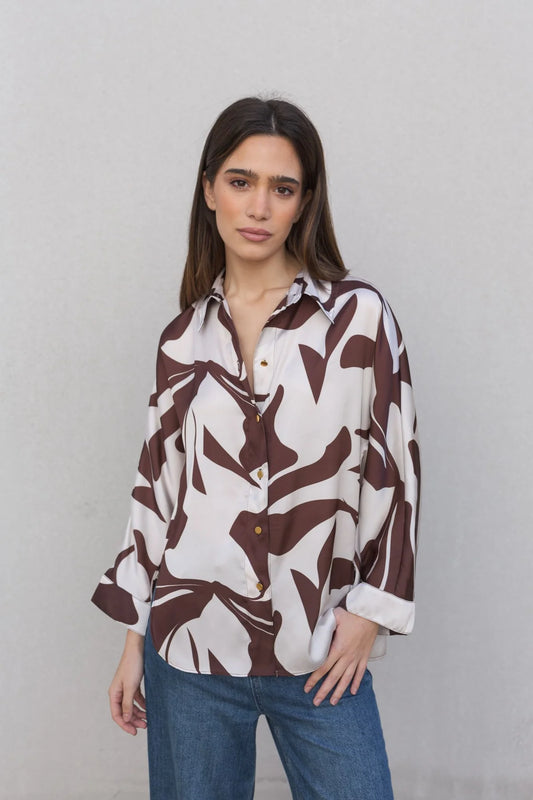 CAMISA ACETINADA ESTAMPADA