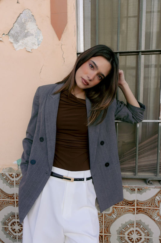 BLAZER ELEGANTE CINZA