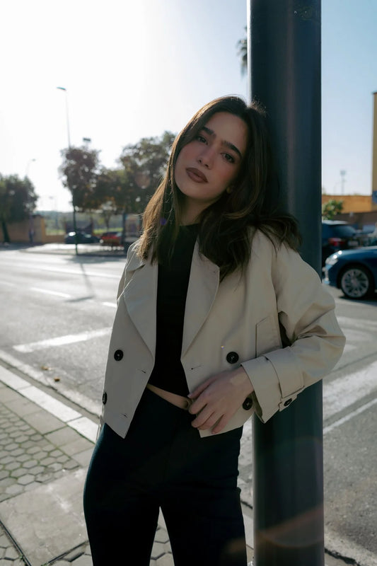 TRENCH CROPPED FLUIDO