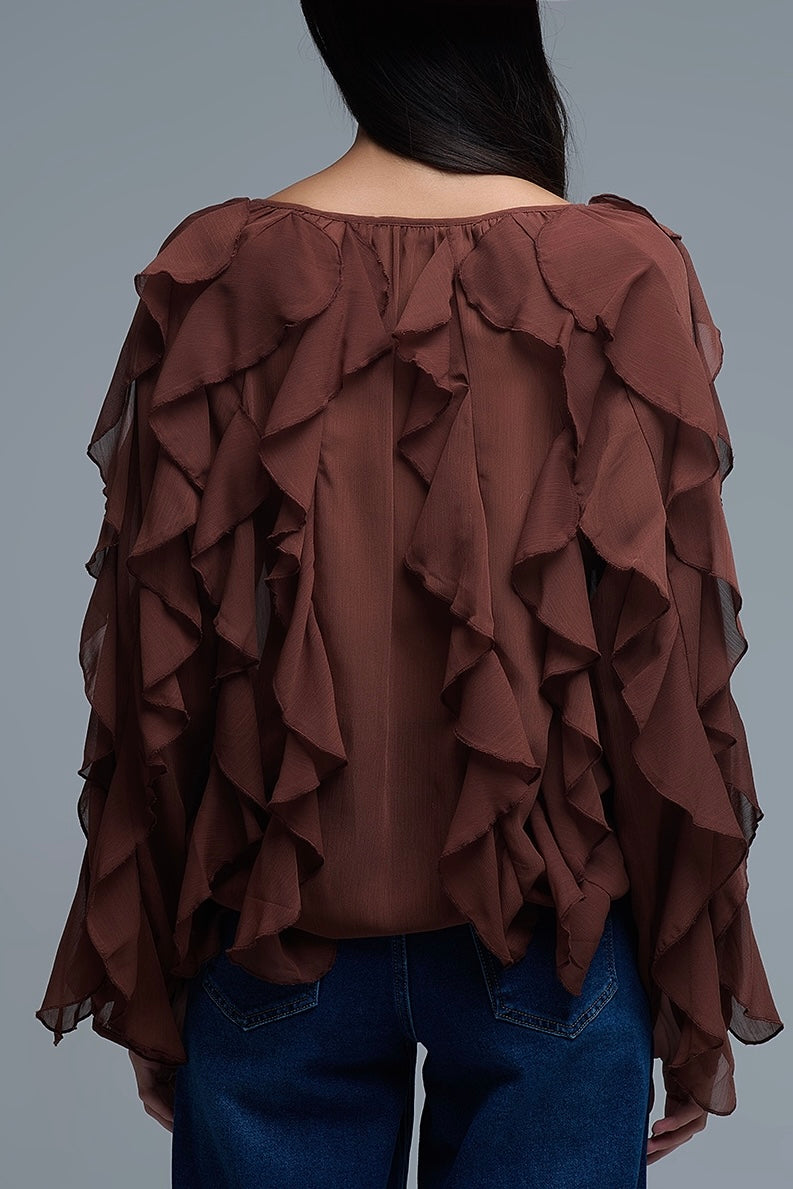 BLUSA COM FOLHOS