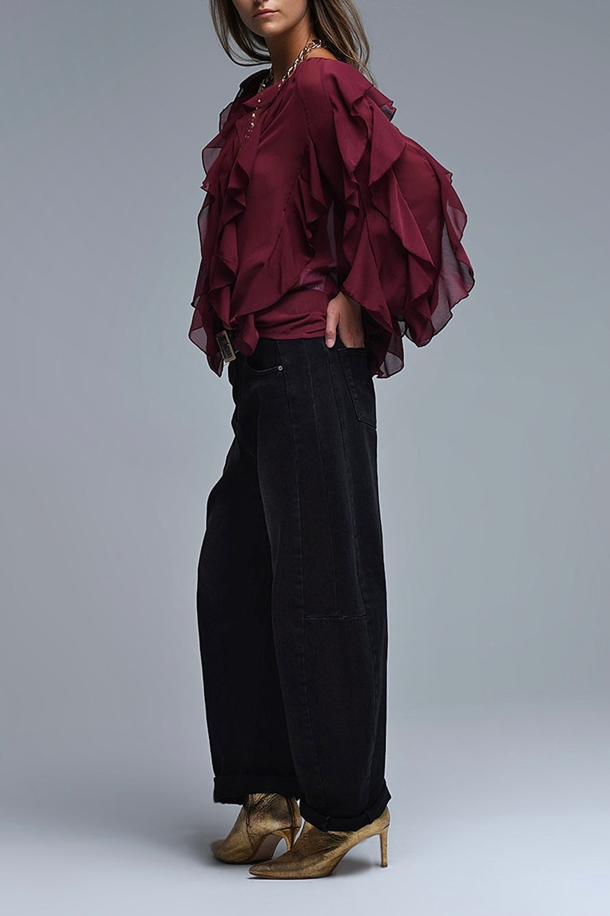 BLUSA COM FOLHOS