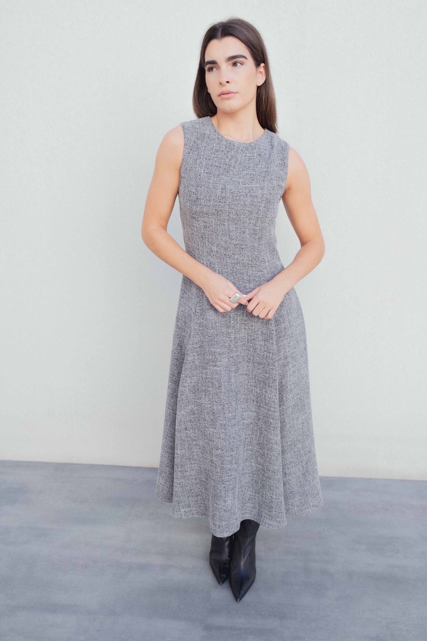 VESTIDO CINZA MIDI