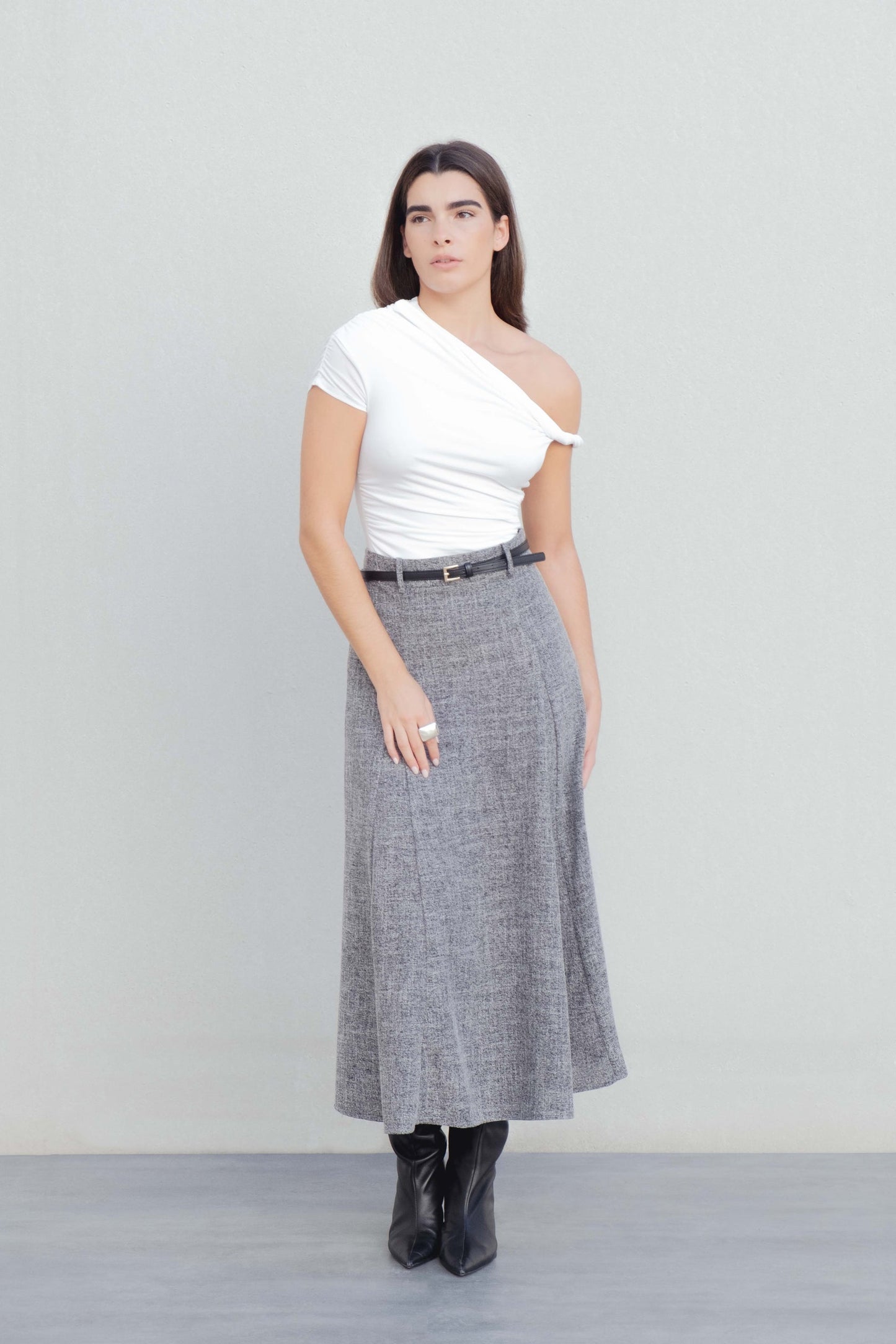 SAIA CINZA MIDI