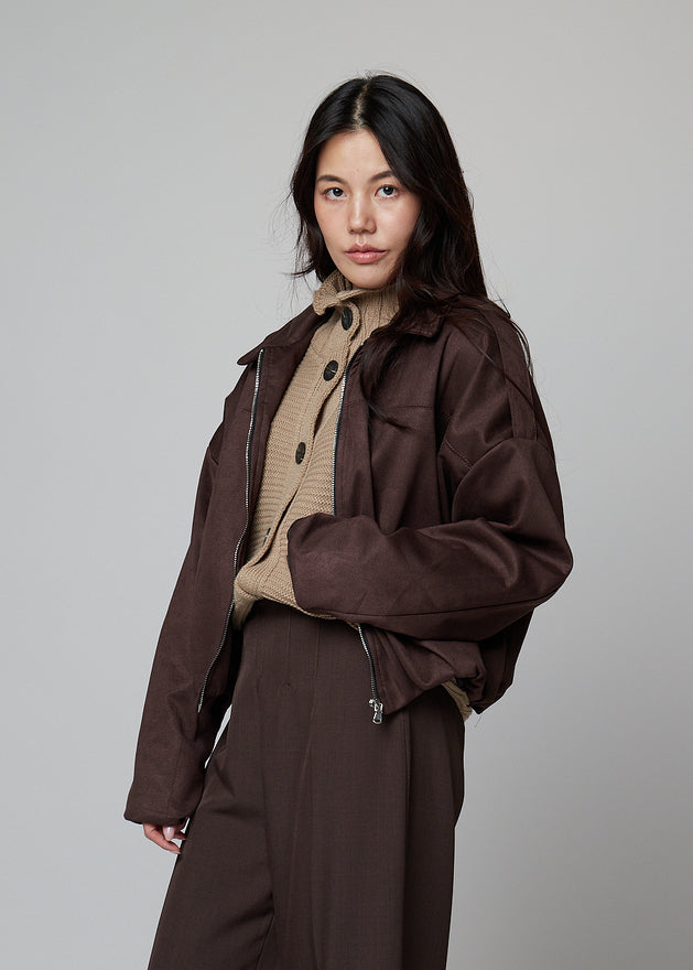 CASACO BOMBER EFEITO CAMURÇA