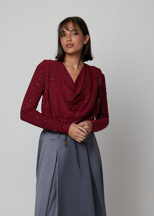 BLUSA CONTRASTE BRILHOS